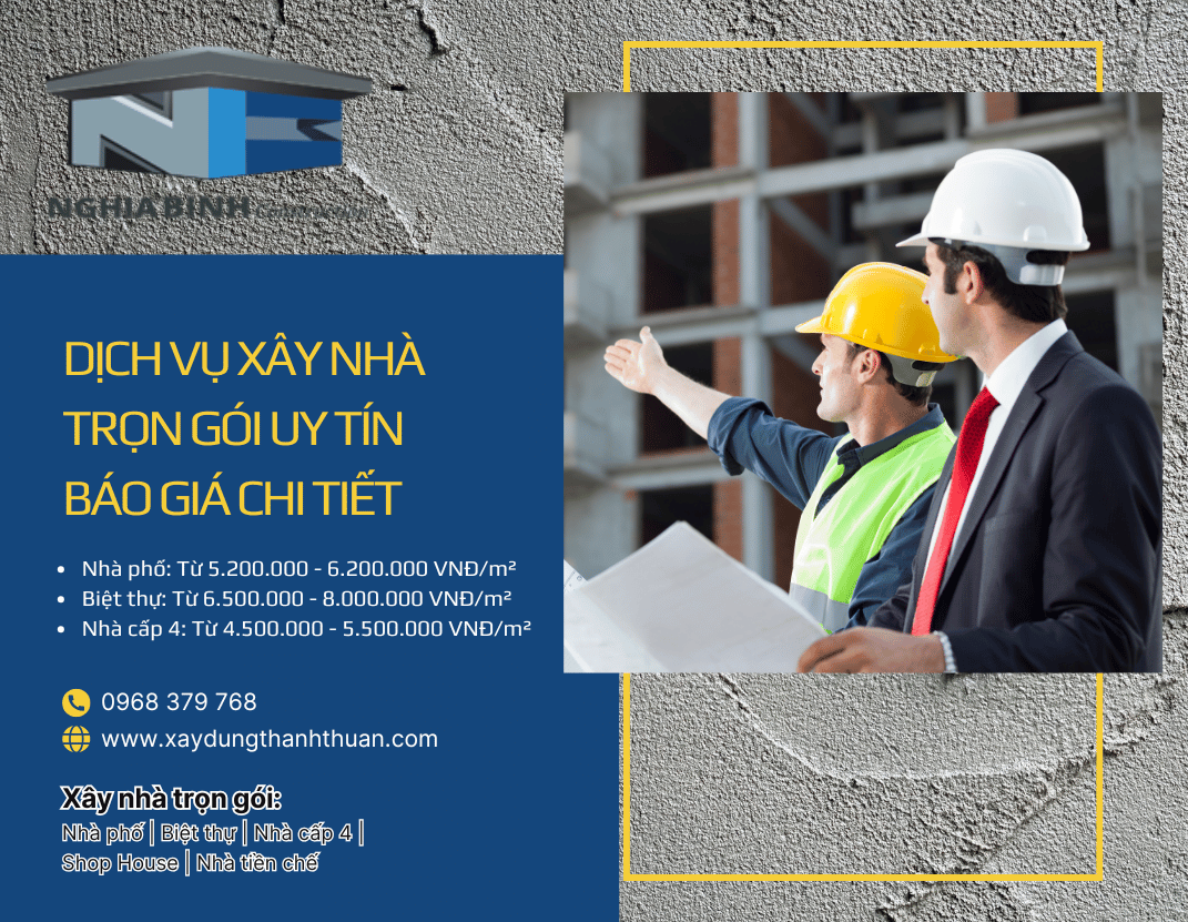 Đơn Giá Thi Công Xây Dựng Nhà Trọn Gói